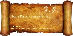 Herzfeld Jordán névjegykártya